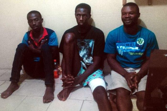 The suspects Gogo Daniel Ume, Ume Ikadoi Michael Isere, and Ifeanyi Kalu