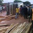 Timber truck falls crushing woman in Nnewi, Anambra