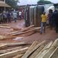 Timber truck falls crushing woman in Nnewi, Anambra