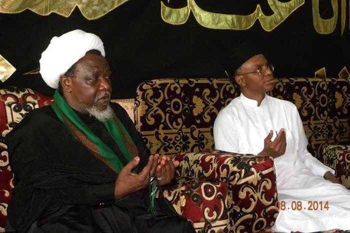 A picture of Shiite Muslim leader, Sheikh Ibraheem Zakzaky and Kaduna state Governor- Nasir El-Rufai 