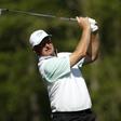 The Masters golf tournament at Augusta National Golf Club. Apr 7, 2016; Augusta, GA, USA; Ernie Els hits his tee shot on the 12th hole during the first round of the 2016