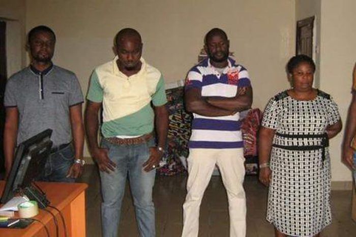 The suspects, Sokari Iminabo, Segun Olagunju, Uche Emmanuel, Obinna Ezinne and Tiny Patience