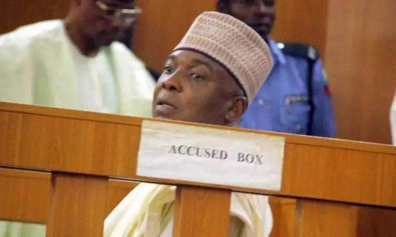 Senate President Bukola Saraki during his trial at the Conduct of Conduct Tribunal.