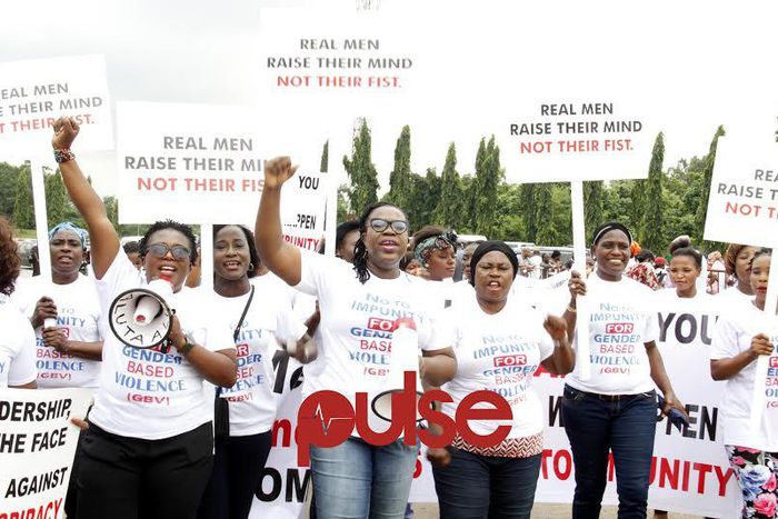 Protesters at the National Assembly (Pulse)