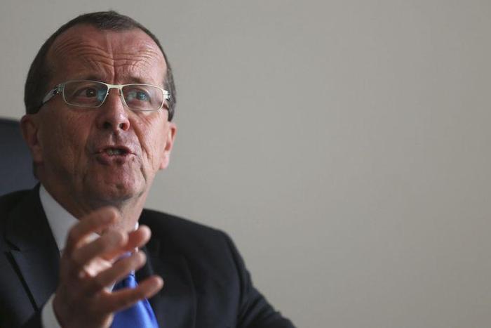 Martin Kobler, United Nations Special Representative and Head of the U.N. Support Mission in Libya, speaks during an interview with Reuters in Tunis, Tunisia, April 6, 2016.
