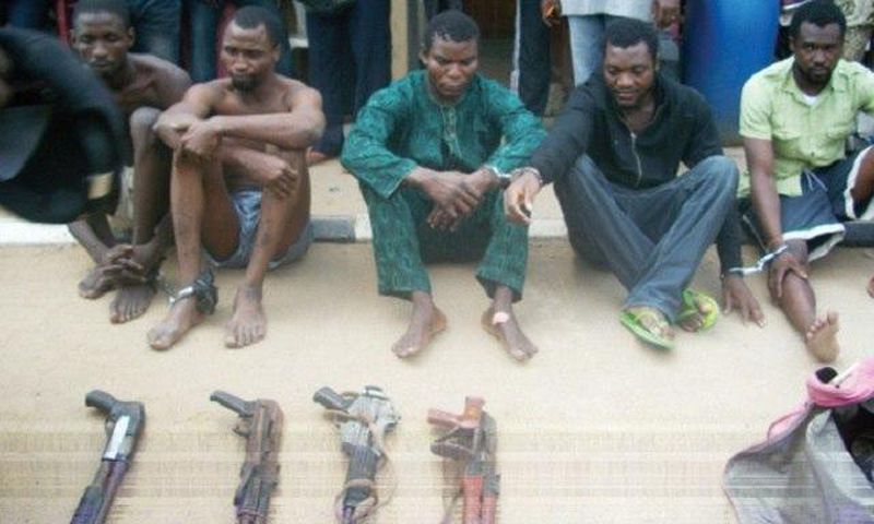 Some suspected armed robbbers(This picture is for illustrative purposes).