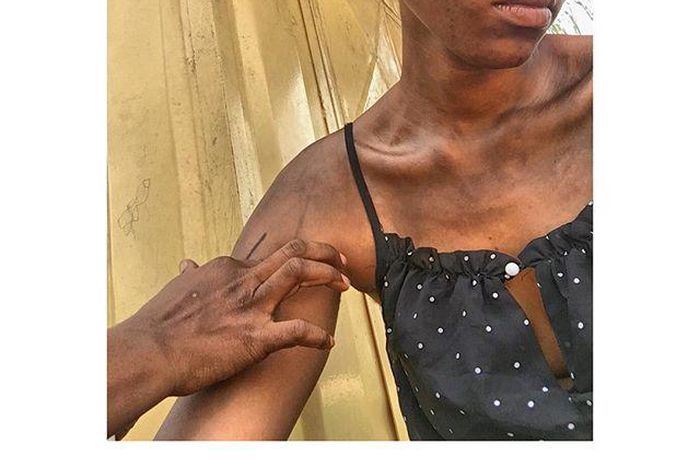 Yvonne Nelson on set of a movie