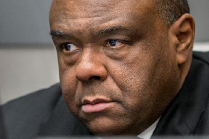 Jean-Pierre Bemba Gombo is seen in a court room of the ICC to hear the delivery of the judgment on charges including corruptly influencing witnesses by giving them money and instructions to provide false testimony and false evidence, in the Hague, the ...