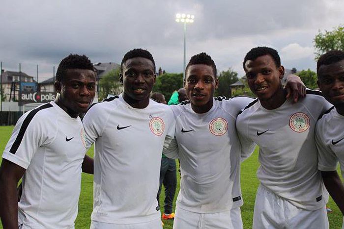 Super Eagles players in training