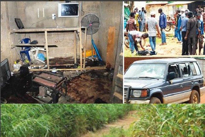 The scene of the destruction