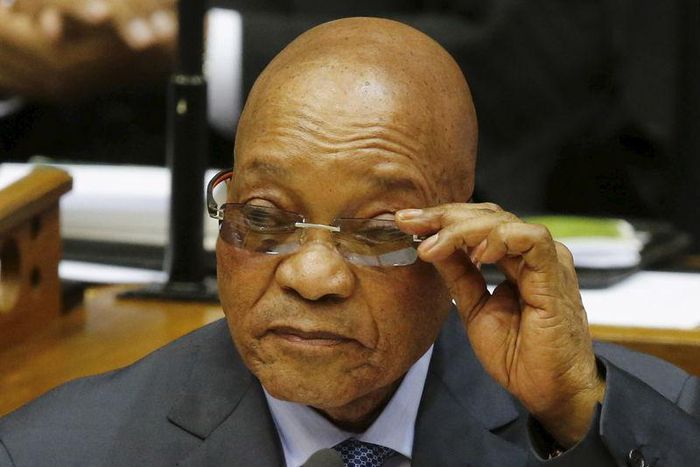 South Africa's President Jacob Zuma answers questions at Parliament in Cape Town, March 17, 2016.