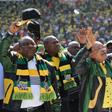 African National Congress (ANC) president,Jacob Zuma (2nd R) waves to his supporters as he arrives for the parties traditional Siyanqoba rally ahead of the August 3 local municipal elections in Johannesburg, South Africa July 31, 2016.