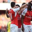 Mesut Ozil, Danny Welbeck and Olivier Giourd