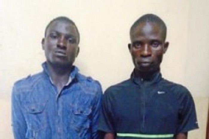 The two suspects, Taoreed Ashimiyu and Kayode Jolaade
