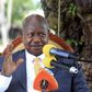 Uganda incumbent and President elect Yoweri Museveni addresses the nation at his country home in Rwakitura, Kirihura district in western Uganda, February 21, 2016. Museveni, one of Africa's longest serving leaders and a U.S. ally, was declared winner o...