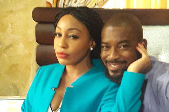 Rita Dominic, Chidi Mokeme on set of "Mr and Mrs Revolution"