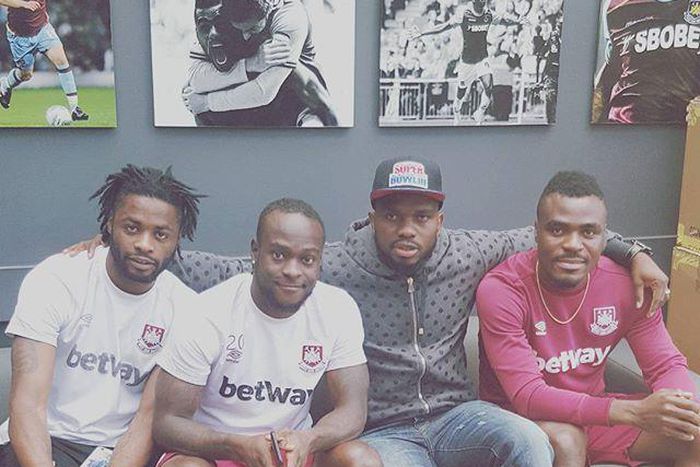 Alex Song, Victor Moses, Joseph Yobo and Emmanuel Emenike