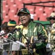 South African ruling African National Congress President Jacob Zuma delivers his speech during the closing rally campaign for the municipal elections at Ellis Par Stadium on July 31, 2016 in Johannesburg 