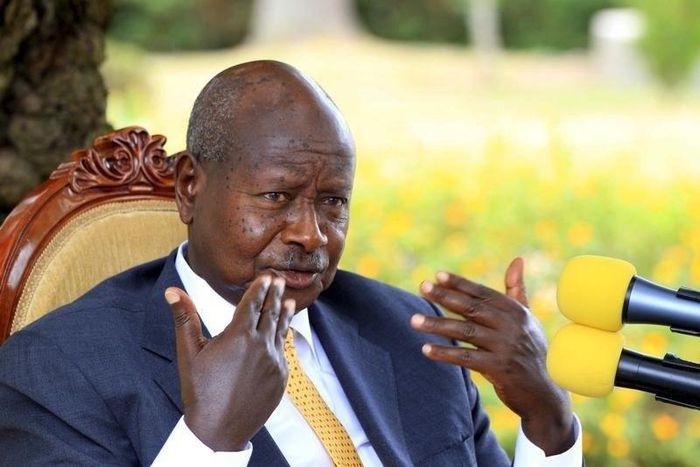 Uganda President elect Yoweri Museveni addresses the nation at his country home in Rwakitura, Kirihura district in western Uganda, February 21, 2016.
