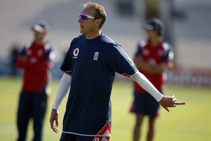 Allan Donald gestures during practice session at Old Trafford in Manchester, northern England, file.