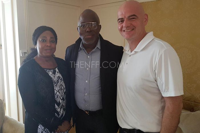 Amaju Pinnick, Fatma Samoura and Gianni Infantino