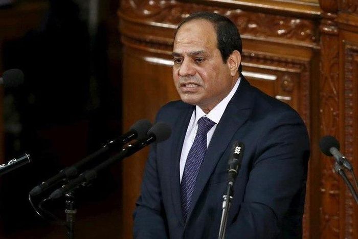 Egypt's President Abdel Fattah al-Sisi delivers a speech at the Lower House of parliament in Tokyo, Japan, February 29, 2016. REUTERS/Toru Hanai
