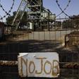 A "no job" sign is placed at the entrance of the Aurora gold mine outside Johannesburg, South Africa. August 13 2010.