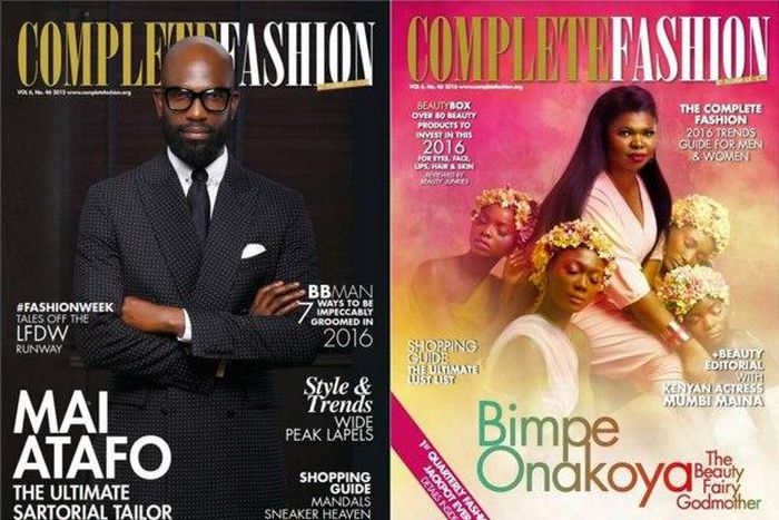 Mai Atafo and Bimpe Onakoya on cover of Complete Fashion magazine