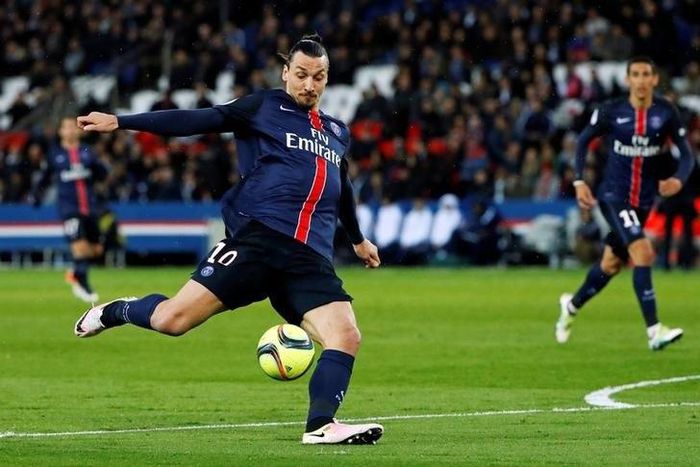 Paris St Germain's Zlatan Ibrahimovic in action.