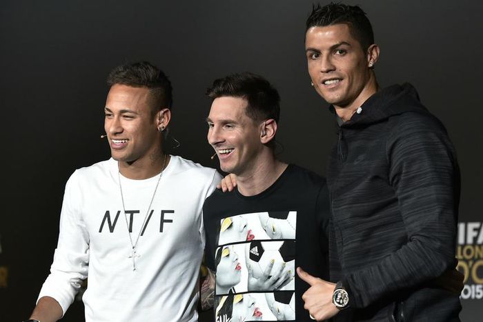 Neymar, Lionel Messi and Cristiano Ronaldo