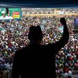 President Muhammadu Buhari addressing a crowd of supporters