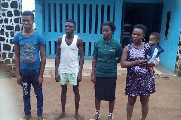 Evangelist Ijeoma Ogbuehi (carrying the baby) and her partners in crime