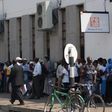 A typical queue in a Zimbabwean bank