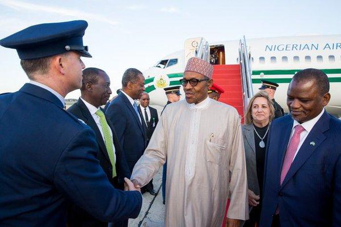 President Muhammadu Buhari  arrives in Washington DC to attend  4th Nuclear Security Summit.