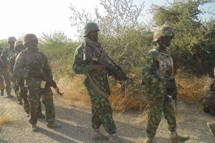 Nigerian soldiers on anti-Boko Haram operation in Borno State