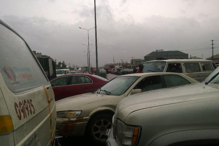 Heavy rain leaves blocked roads in Ajah