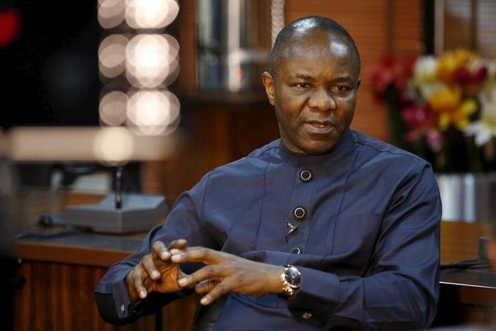 Nigerian Oil Minister Emmanuel Ibe Kachiwku speaks during an interview with Reuters in Abuja, Nigeria February 12, 2016.