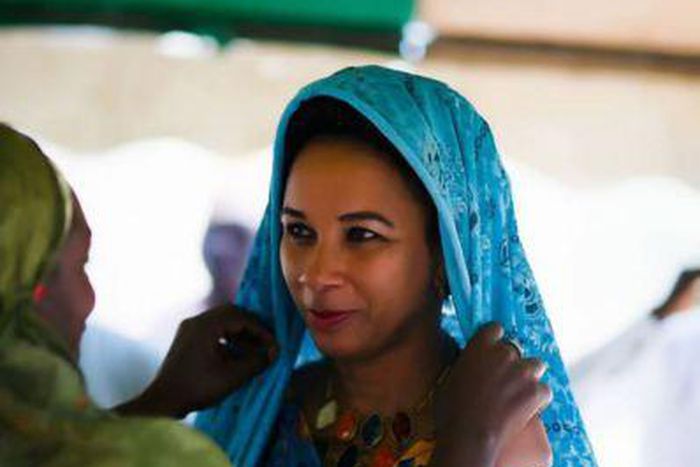 Ibinabo Fiberesima smiling at the IDP camp.