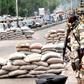 Soldiers at check point in Maiduguri.