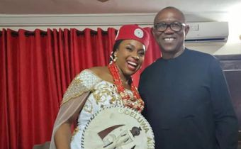 Nigerian writer Chimamanda Adichie and politician Peter Obi