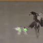 An eagle tackling a drone