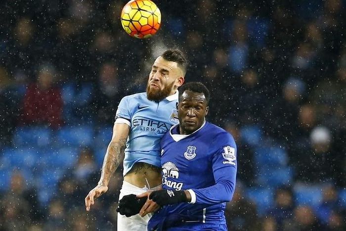Everton's Romelu Lukaku and Man City's Nicolas Otamendi in action Reuters / Darren Staples Livepic
