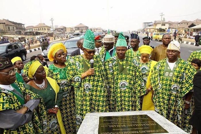 President Muhammadu Buhari commissions projects in Ogun to mark the state's 40th anniversary on February 2, 2016.