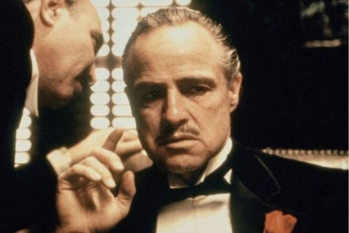 Scene from The Godfather showing Marlon Brando