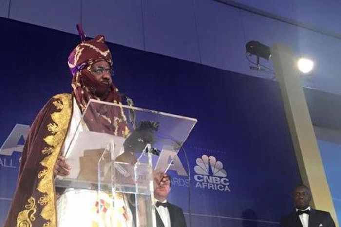 Emir of Kano, Sanusi Lamido Sanusi receives All Africa Business Leaders Awards (AABLA) Lifetime Achievement Award (LFA) on October 22, 2015, in Lagos State.