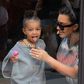 North West making faces with mum Kim Kardashian