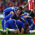 Chelsea players celebrate after getting the winner against Southampton on Saturday, February 27, 2016