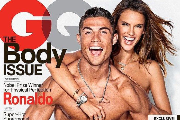 Cristiano Ronaldo and Alessandra Ambrosio on cover of GQ Magazine