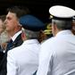 President Jair Bolsonaro (2-L), seen here at the swearing-in of Brazil's new air force chief, has ordered troops to the violence-wracked northeast in a test of his campaign pledge to crack down on crime