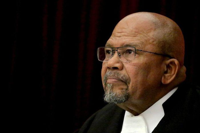 Supreme Court of Appeal president ,Judge Lex Mpati looks on during an appeal by state prosecutors against South African paralympian Oscar Pistorius' conviction last year at the Supreme Court of Appeal (SCA) in Bloemfontein, November 3, 2015. REUTERS/Si...
